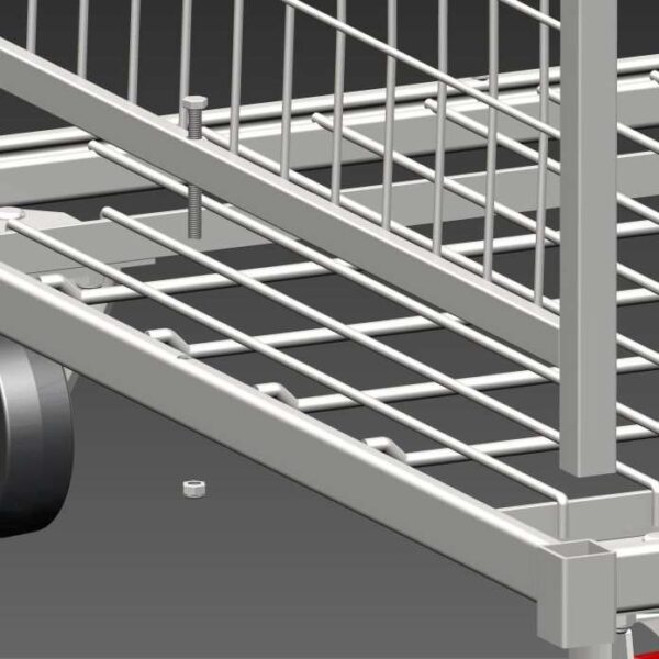 Konteiner 700X800X1800H, 2 ust avanevad 270 kraadi, võrgusilm 50X50, 2 pööravat ratast piduritega - Image 3