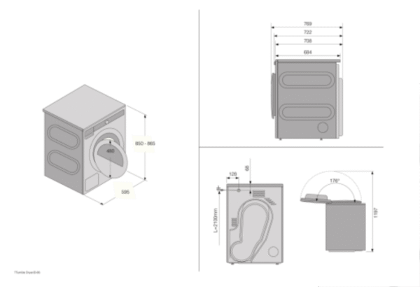 ASKO Kuivati Style T611HX.W; "A++", 11 kg, Täisvärv ekraan (TFT), Soojuspump, Aur, 26 prog, valge - Image 2