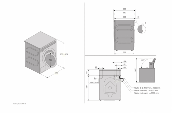 ASKO Pesumasin Style W6098X.W/3; "A", 9 kg, Täisvärv ekraan (TFT), DoseAssist, Aur, ProWash, AutoDose, 1800 p/min, 26 prog, Külm & kuum vesi, Valge - Image 2
