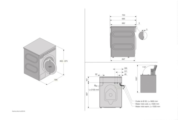 ASKO Pesumasin Style W6124X.W/3; "A", 12 kg, Täisvärv ekraan (TFT), DoseAssist, Aur, ProWash, AutoDose, 1800 p/min, 26 prog, Valge - Image 6